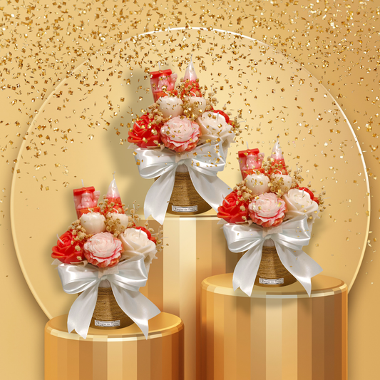 Bouquet flower pot candles scented cute and adorable