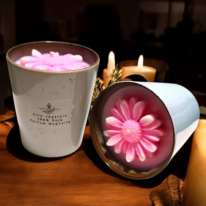 Daisy Flower Design Scented Jar Candle – Soy Wax