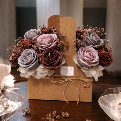 Artisan Flower Candle Bouquet Basket–Scented Collection
