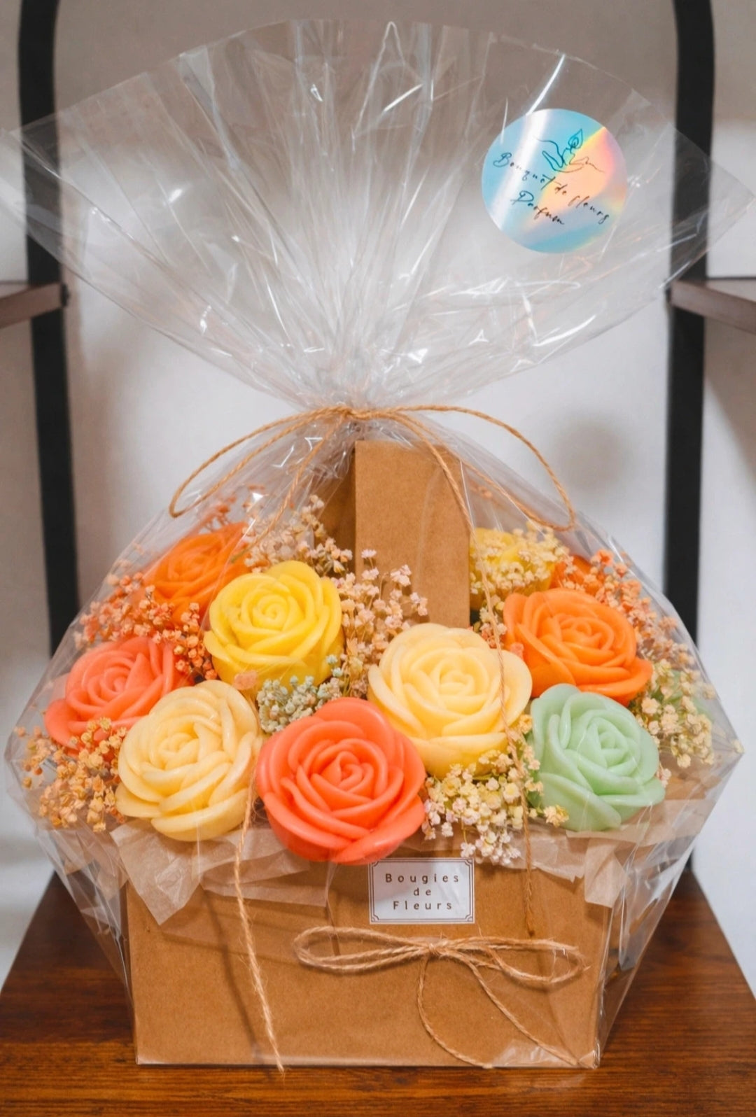 Artisan Flower Candle Bouquet Basket–Scented Collection