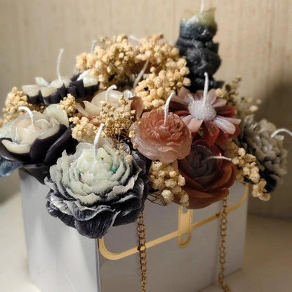 Candle Bouquet Flowers, Christmas Gift Candles, Decorative, cadeau surprise familly