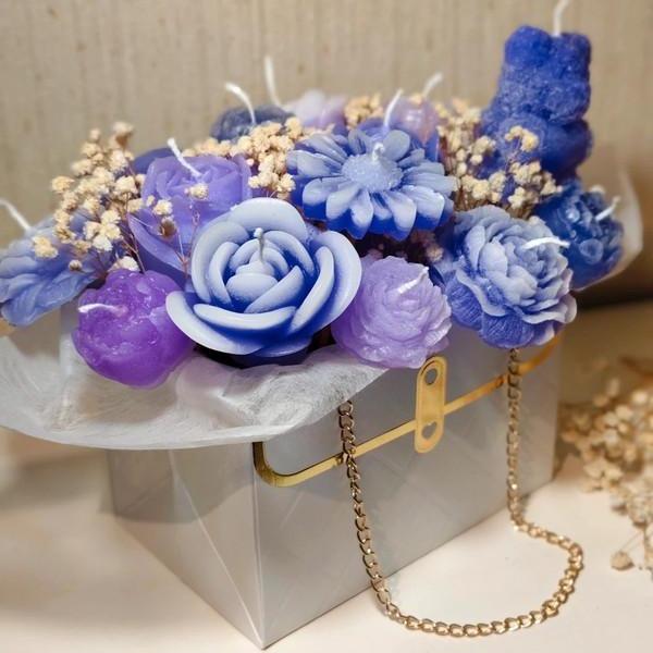 Candle Bouquet Flowers, Christmas Gift Candles, Decorative, cadeau surprise familly