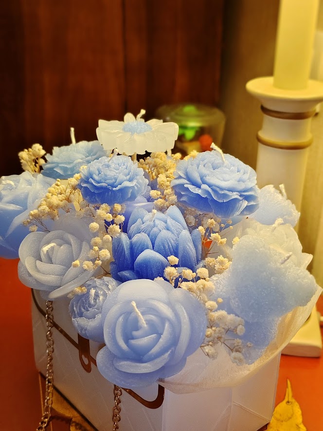 Candle Bouquet Flowers, Christmas Gift Candles, Decorative, cadeau surprise familly