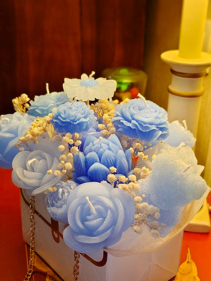 Candle Bouquet Flowers, Christmas Gift Candles, Decorative, cadeau surprise familly