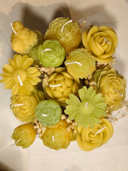 Medium Handcrafted Floral Candle Arrangement