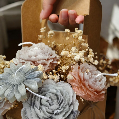 Candle bouquet of flowers, scented rose candles, birthday gift bouquet