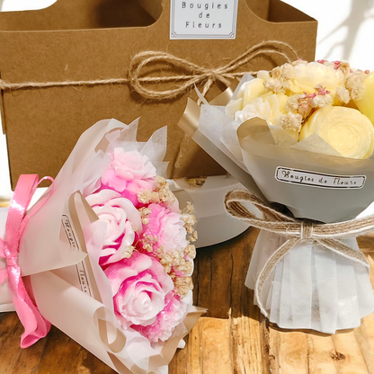 Candle bouquet of flowers, scented rose candles, birthday gift bouquet