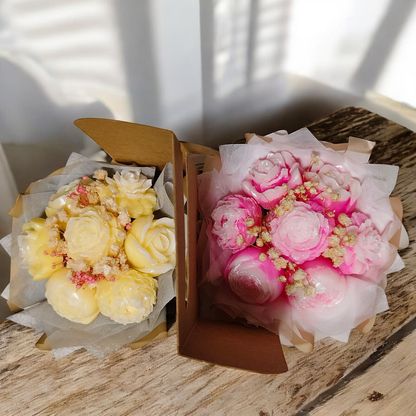Candle bouquet of flowers, scented rose candles, birthday gift bouquet