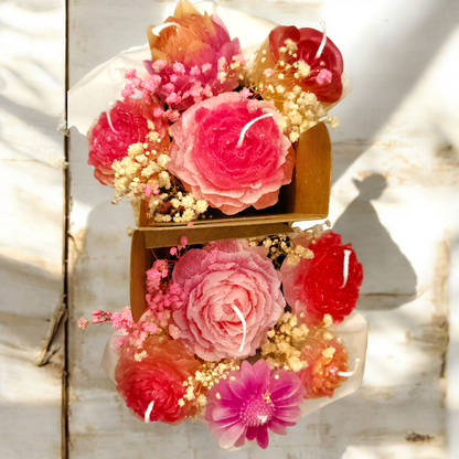 Candle bouquet of flowers, scented rose candles, birthday gift bouquet