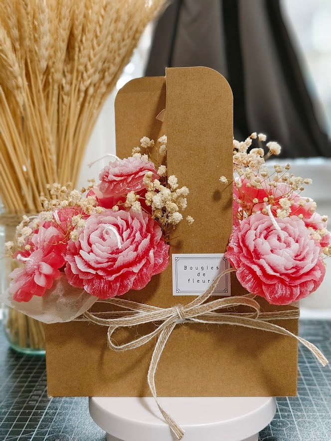 Candle bouquet of flowers, scented rose candles, birthday gift bouquet