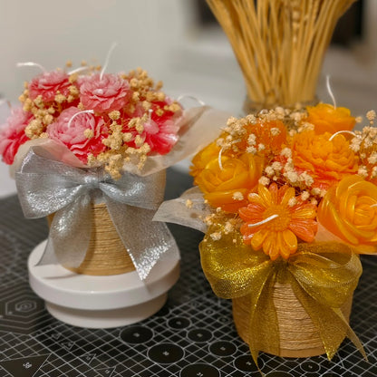 Soy Wax Candle Pot – Medium Flower Home Decor Gift
