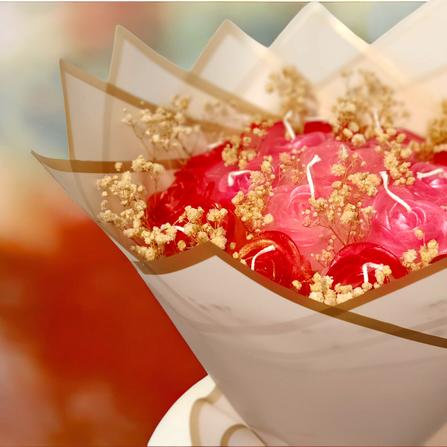 Exotic Rose Candle Bouquet – Luxury Scented Flower Gift