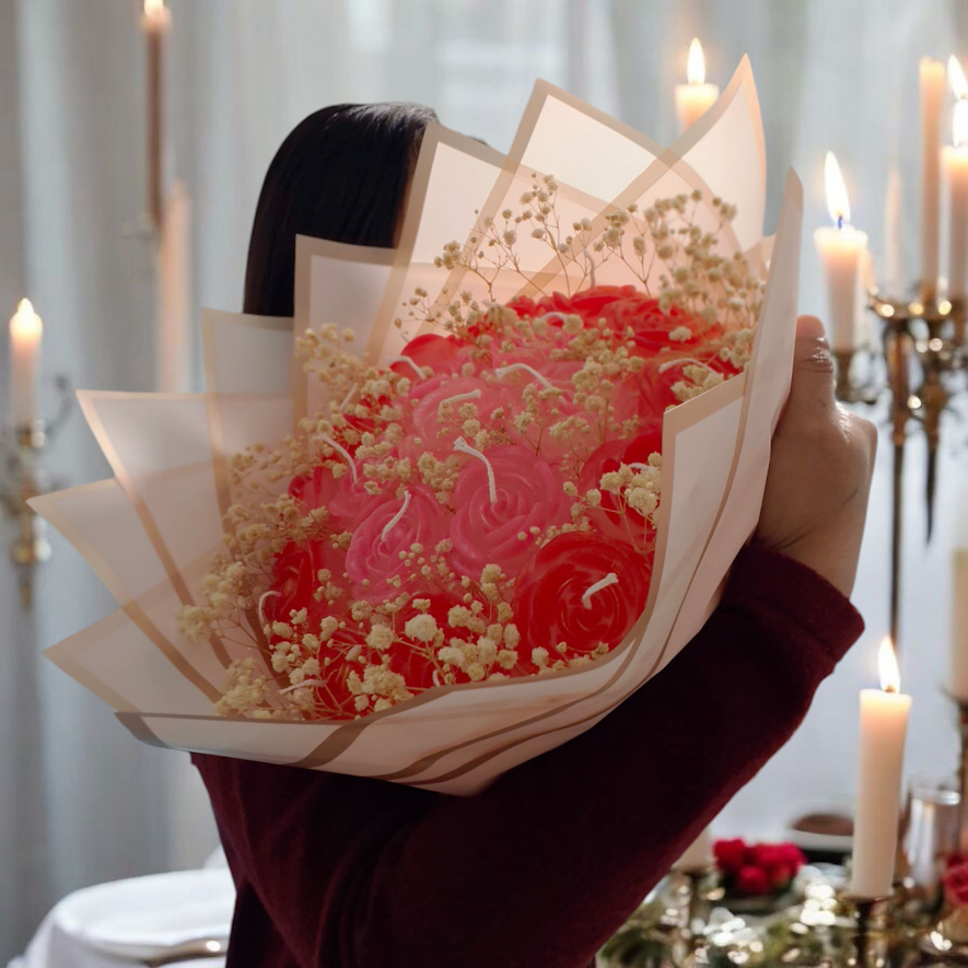 Exotic Rose Candle Bouquet – Luxury Scented Flower Gift