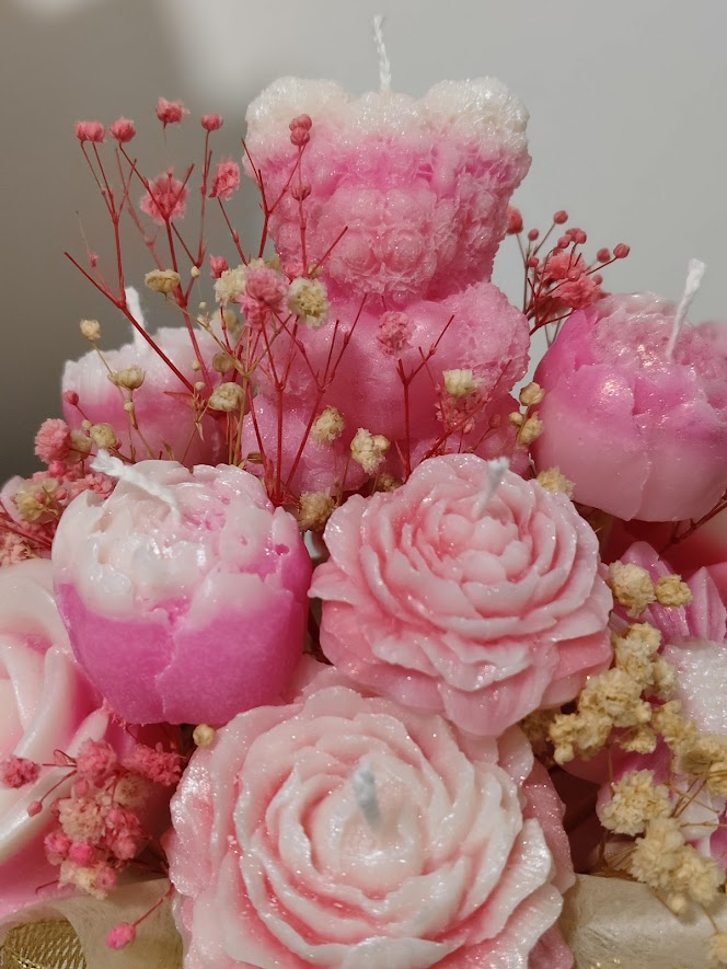 Candle Bouquet Flowers, Christmas Gift Candles, Decorative, cadeau surprise familly