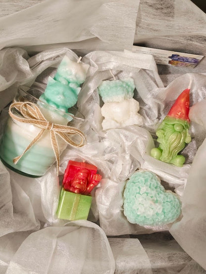 Cute Bear Candle Set (8 pcs) – Scented & Decorative Christmas Gift