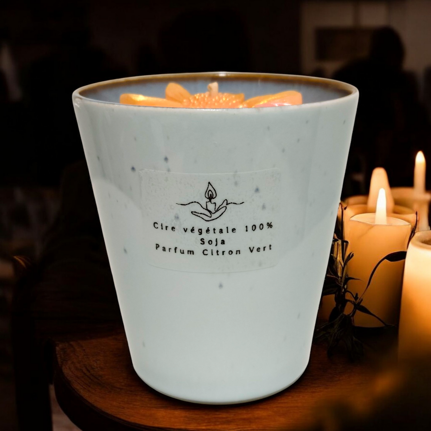 Daisy Flower Design Scented Jar Candle – Soy Wax