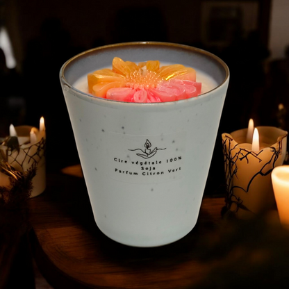 Daisy Flower Design Scented Jar Candle – Soy Wax