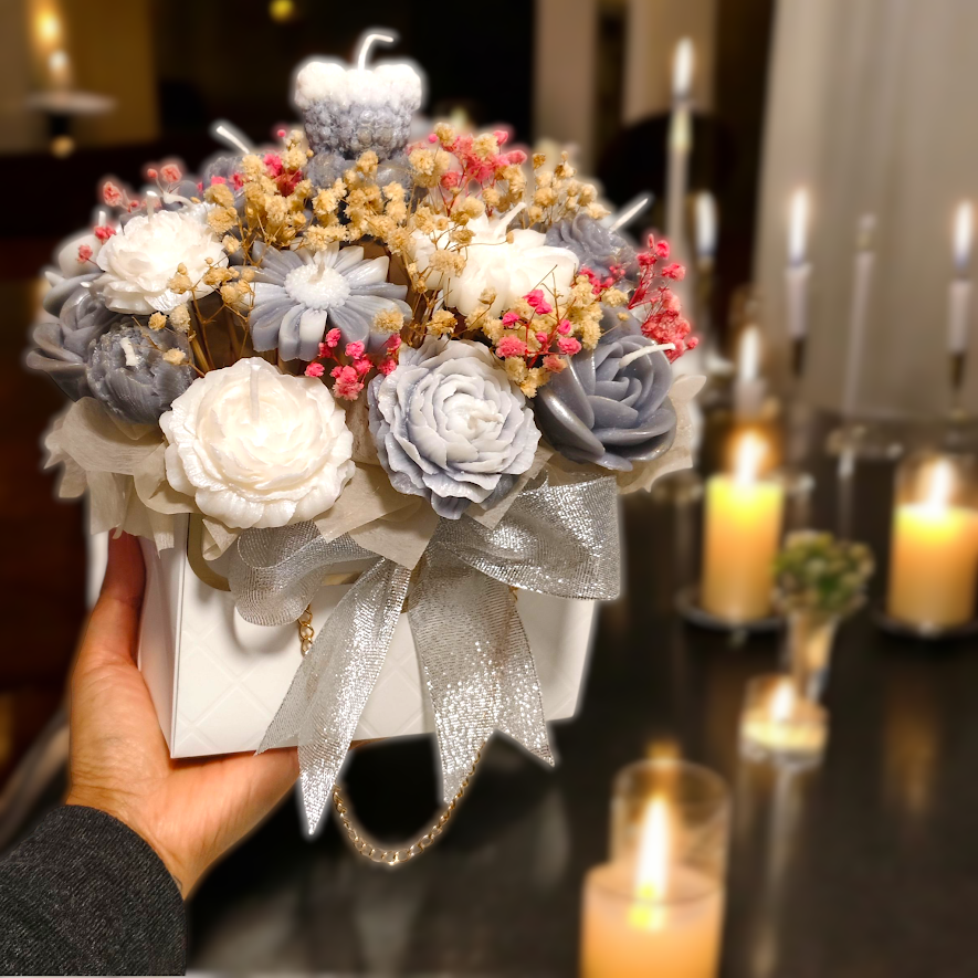 Candle Bouquet Flowers, Christmas Gift Candles, Decorative, cadeau surprise familly