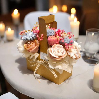 Candle bouquet of flowers, scented rose candles, birthday gift bouquet