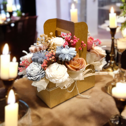 Candle bouquet of flowers, scented rose candles, birthday gift bouquet