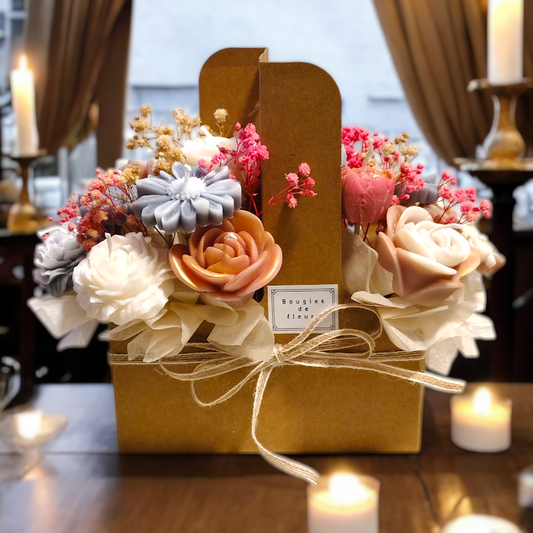 Candle bouquet of flowers, scented rose candles, birthday gift bouquet