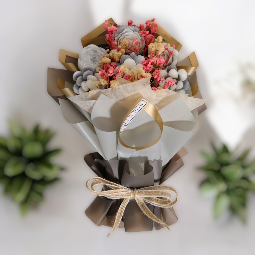 Mini Candle Flower Bouquet – Handmade Scented Gift