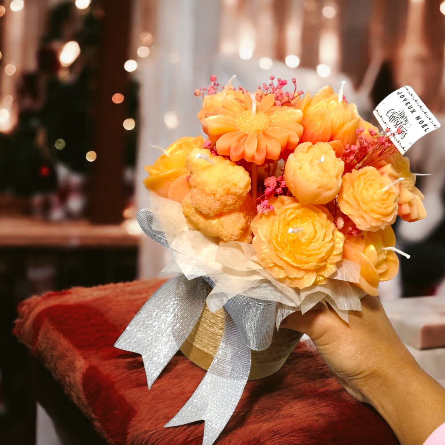 Soy Wax Candle Pot – Medium Flower Home Decor Gift