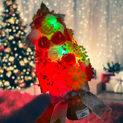 Festive Christmas Tree Candle Bouquet – Floral Arrangement