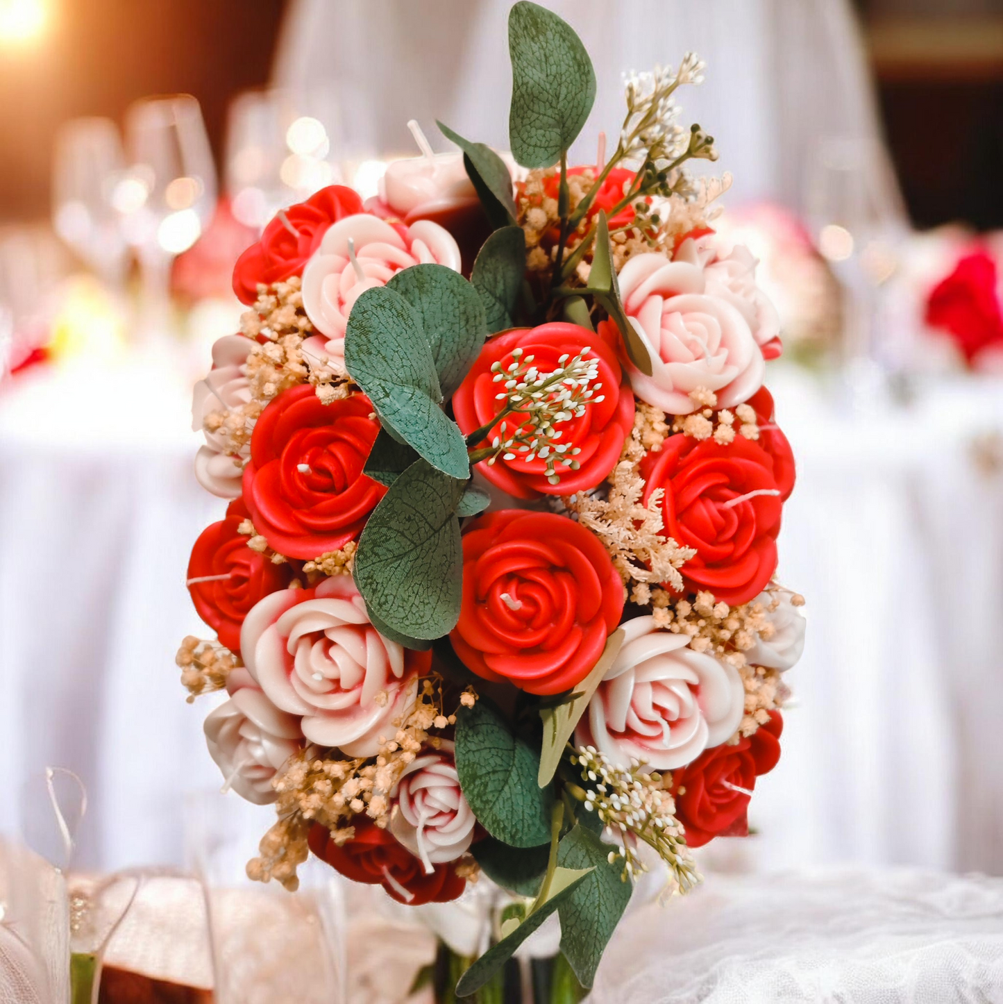 Candle Bouquet Flowers, Christmas Gift Candles, Decorative, cadeau surprise familly