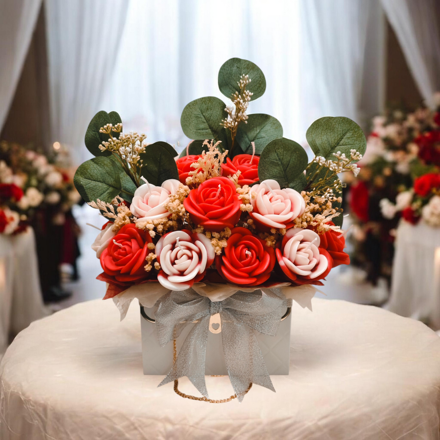 Candle Bouquet Flowers, Christmas Gift Candles, Decorative, cadeau surprise familly