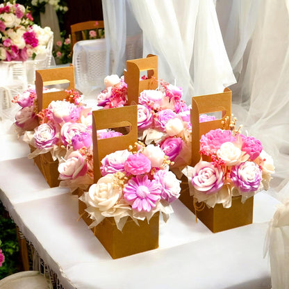 Artisan Flower Candle Bouquet Basket–Scented Collection
