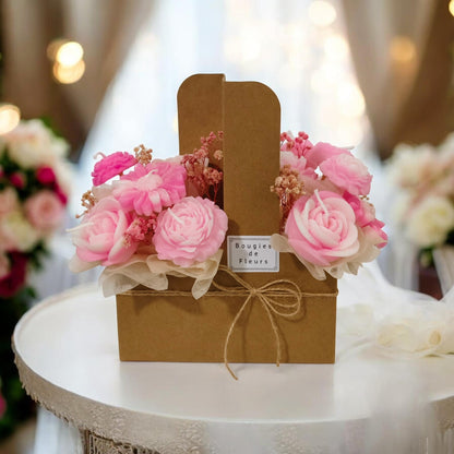 Artisan Flower Candle Bouquet Basket–Scented Collection