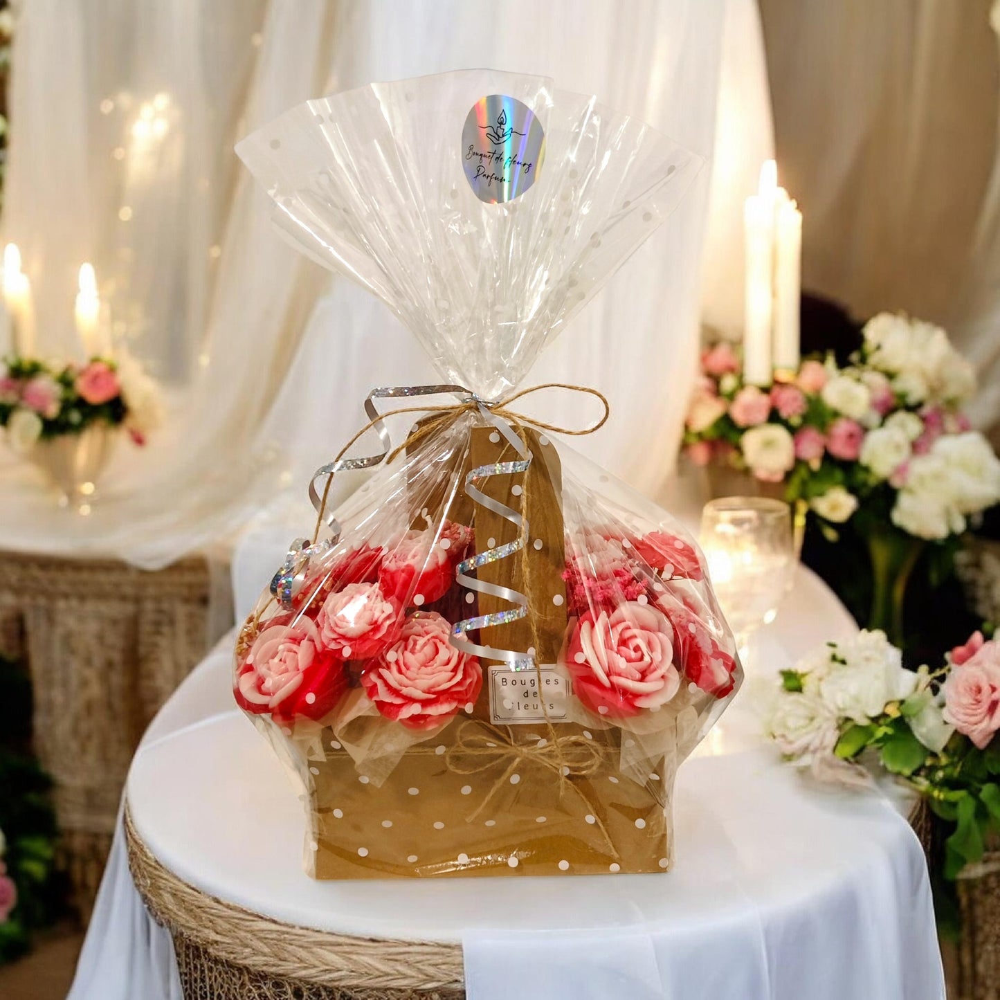 Artisan Flower Candle Bouquet Basket–Scented Collection