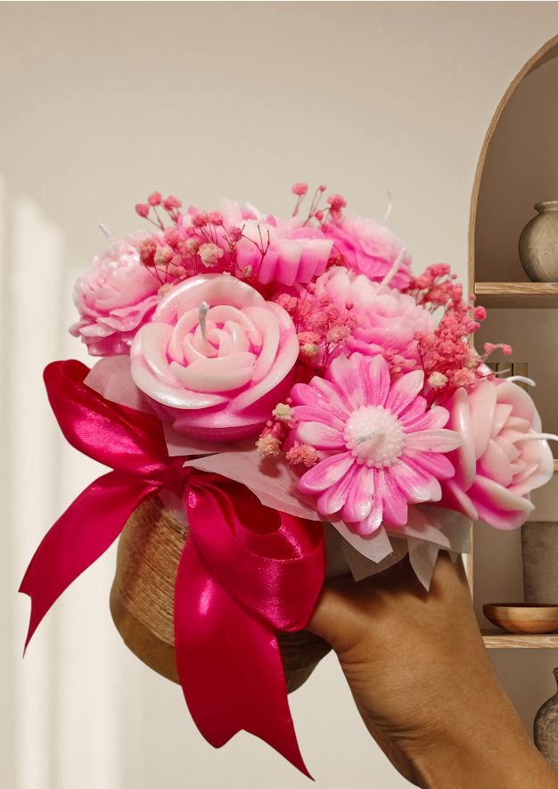 Soy Wax Candle Pot – Medium Flower Home Decor Gift