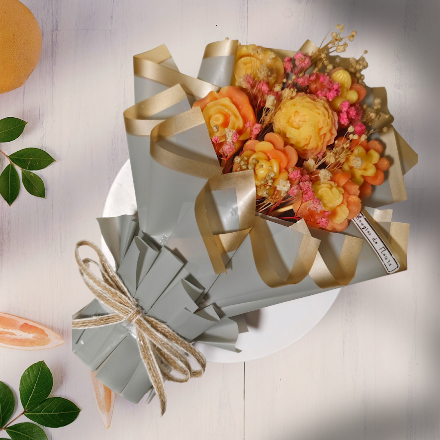 Mini Candle Flower Bouquet – Handmade Scented Gift