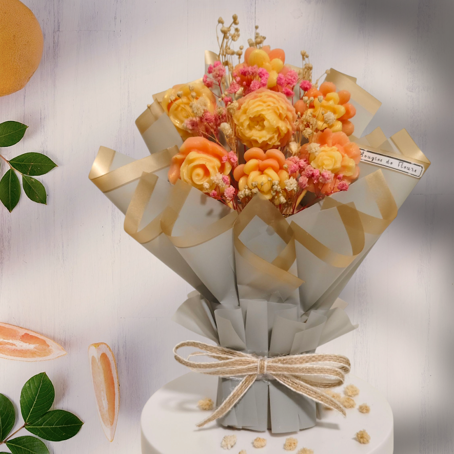 Mini Candle Flower Bouquet – Handmade Scented Gift
