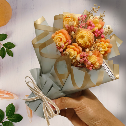 Mini Candle Flower Bouquet – Handmade Scented Gift
