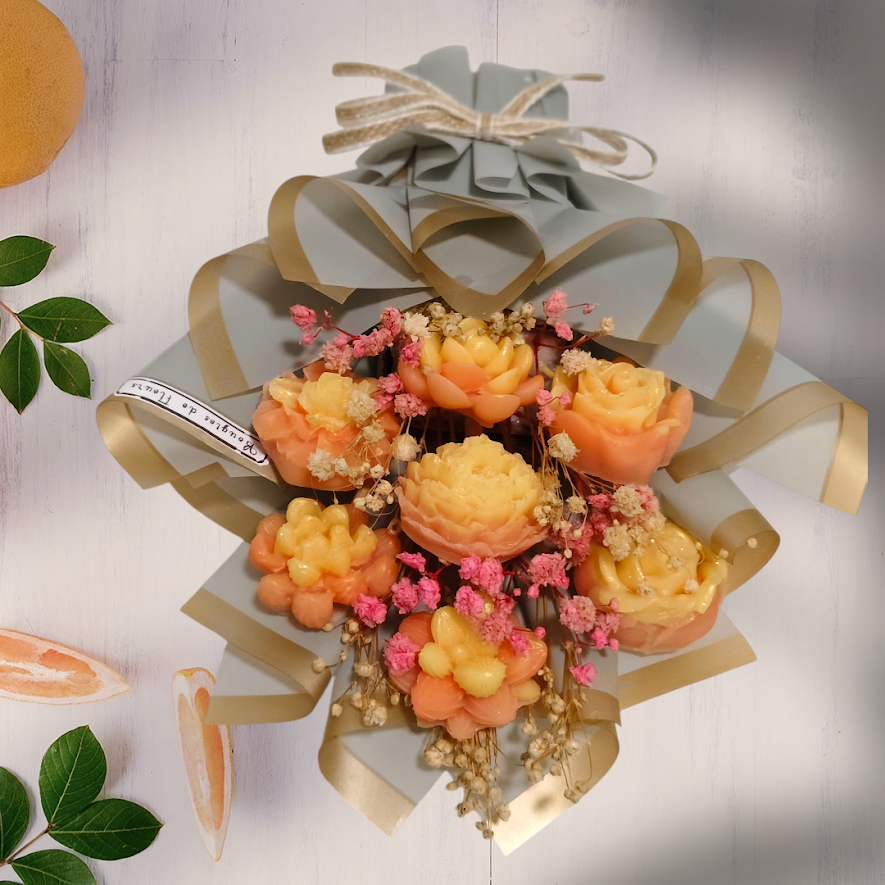 Mini Candle Flower Bouquet – Handmade Scented Gift