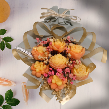 Mini Candle Flower Bouquet – Handmade Scented Gift