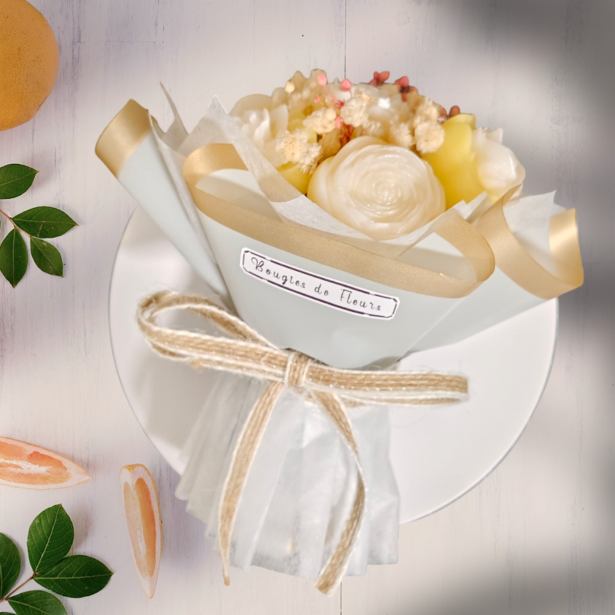 Mini Flower Bouquet and Scented Candle Surprise Gift for Family
