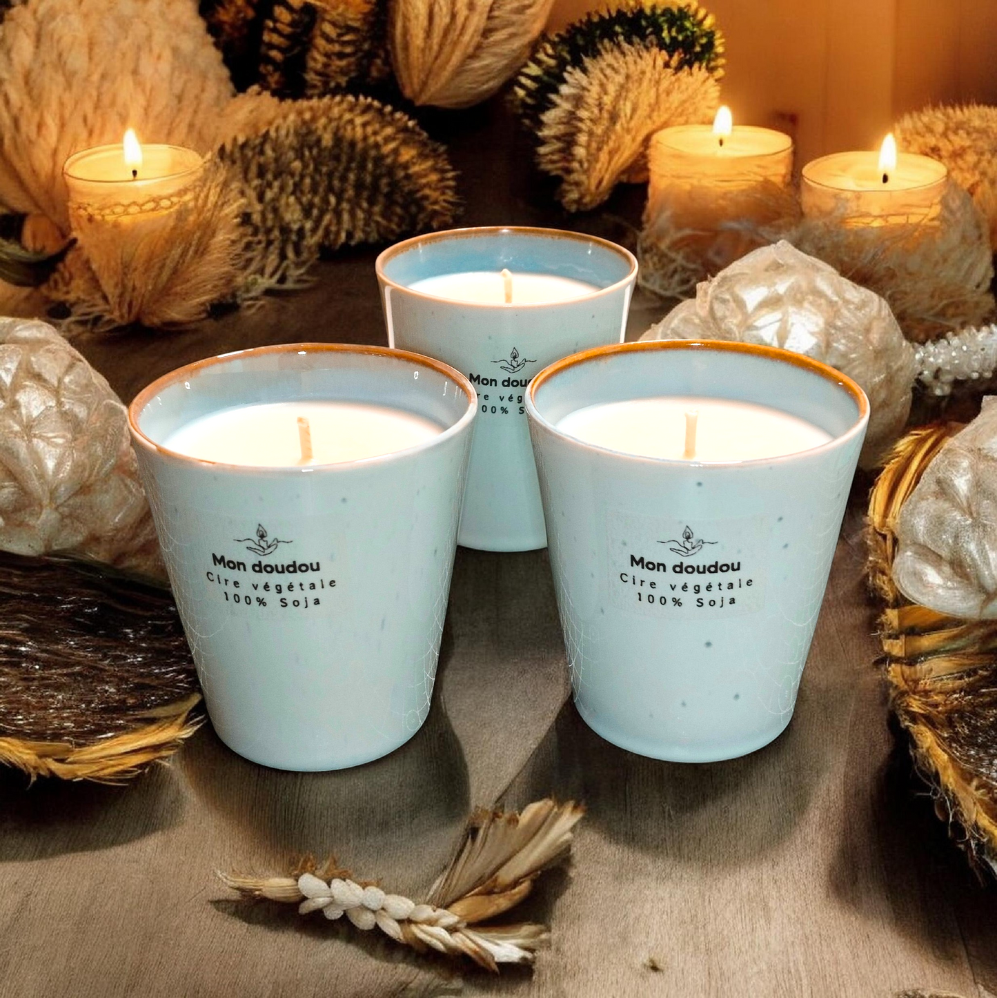Daisy Flower Design Scented Jar Candle – Soy Wax