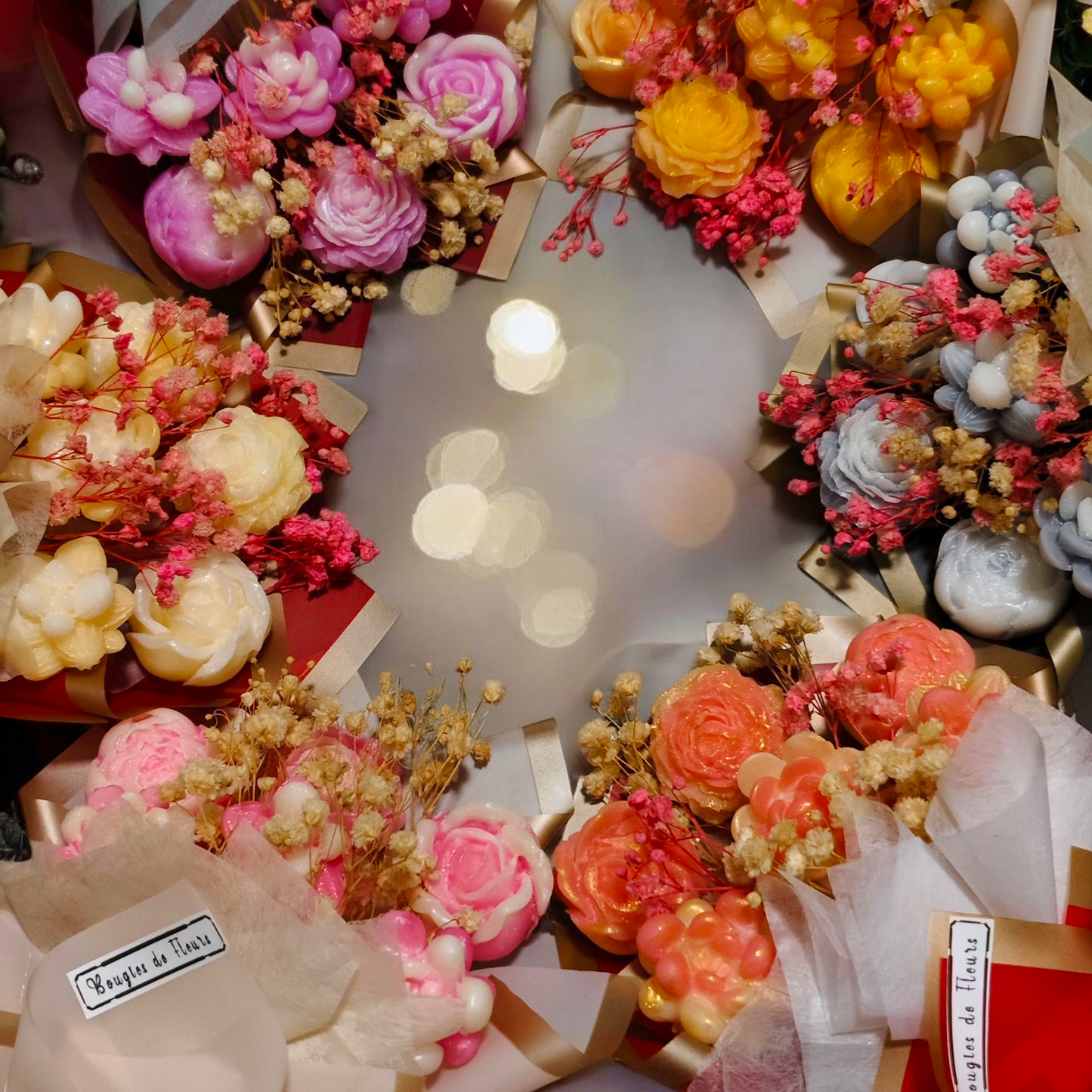 Mini Candle Flower Bouquet – Handmade Scented Gift