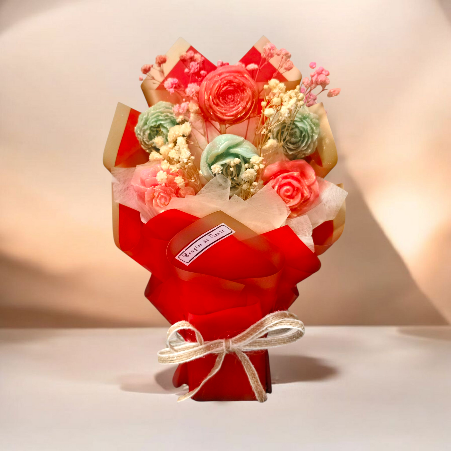 Mini Candle Flower Bouquet – Handmade Scented Gift